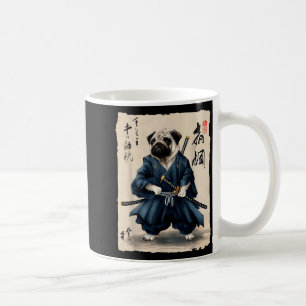 Caneca De Café Samurai Pug Anime Japonês Amante de Pug Engraçado 