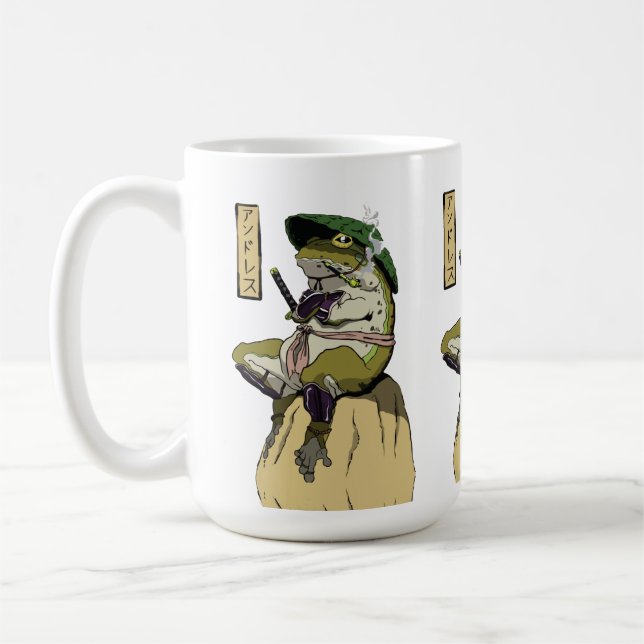 Caneca De Café Samurai Sapo: Guardião do Lotus (Esquerda)