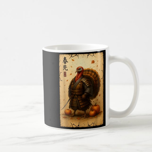 Caneca De Café Samurai Turkey Thanksgiving Japanese Warrior Anime (Direita)