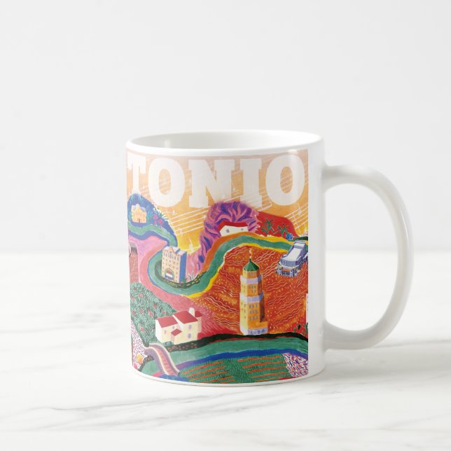 Caneca De Café San Antonio Soundscape - uma homenagem a Hockney (Direita)