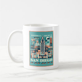 Caneca De Café San Diego California Art Deco