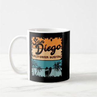Caneca De Café San Diego California Surfing - Retro Vintage Surfe