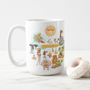 Caneca De Café San Diego California White