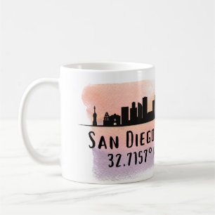 Caneca De Café San Diego City Skyline Latitude e Longitude