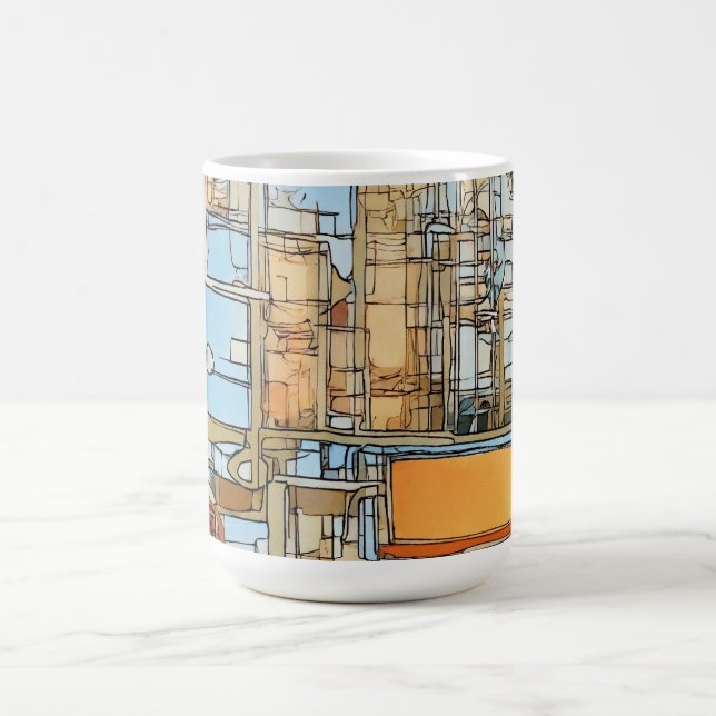 Caneca De Café "San Francisco Girl Cartoon Mug" (Centro)