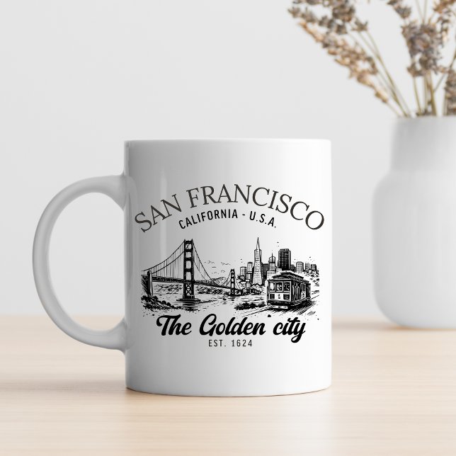 Caneca De Café San Francisco Golden Gate Skyline (Criador carregado)