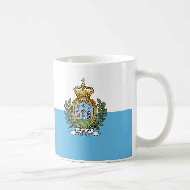Caneca De Café San Marino Flag Cerâmica Coffee Mug (Direita)