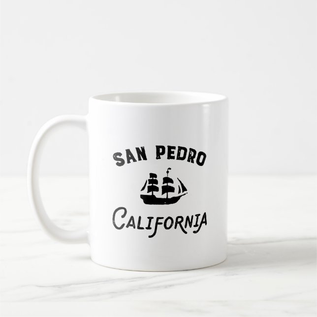 Caneca De Café San Pedro Port of Los Angeles California Tall Ship (Esquerda)