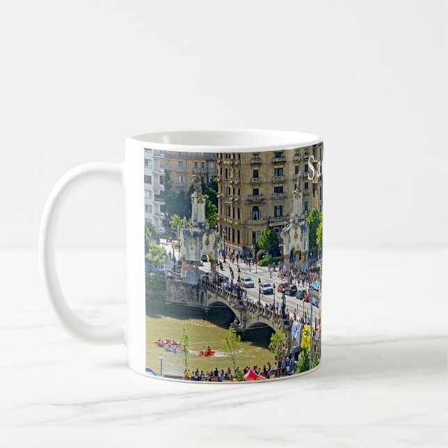 Caneca De Café San Sebastian - Donostia. Ponte de María Cristina (Esquerda)