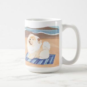 Caneca De Café SAND N' SEA Cream Chow Chow dog