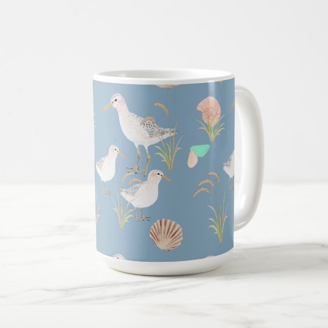 Caneca De Café Sand Pipers Sea Grass Sheles (Frente Esquerda)