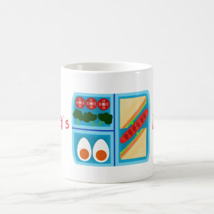 Caneca De Café Sanduíche, salsicha, ovo, tomate, brócolis num nin