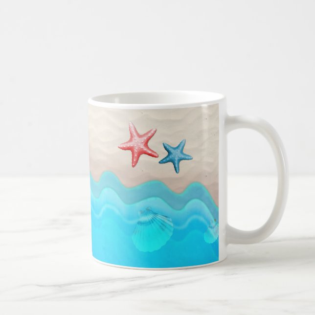 Caneca De Café Sandy Beach e estrela do mar (Direita)