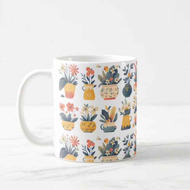 Caneca De Café Sangue Whimsical em Potes Vibrantes (Esquerda)