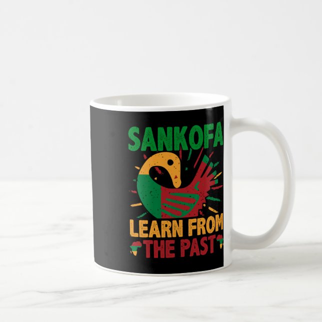 Caneca De Café Sankofa Symbol And Adinkra Ghana For Black History (Direita)