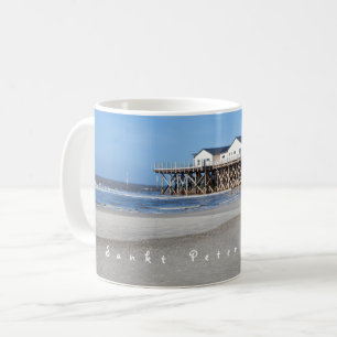 Caneca De Café Sankt Peter Ording House sobre fotos com texto