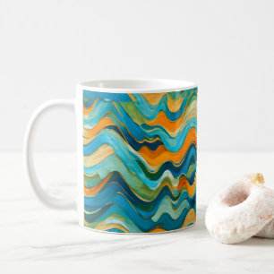 Caneca De Café "Sanlúcar" Blue Orange Waves