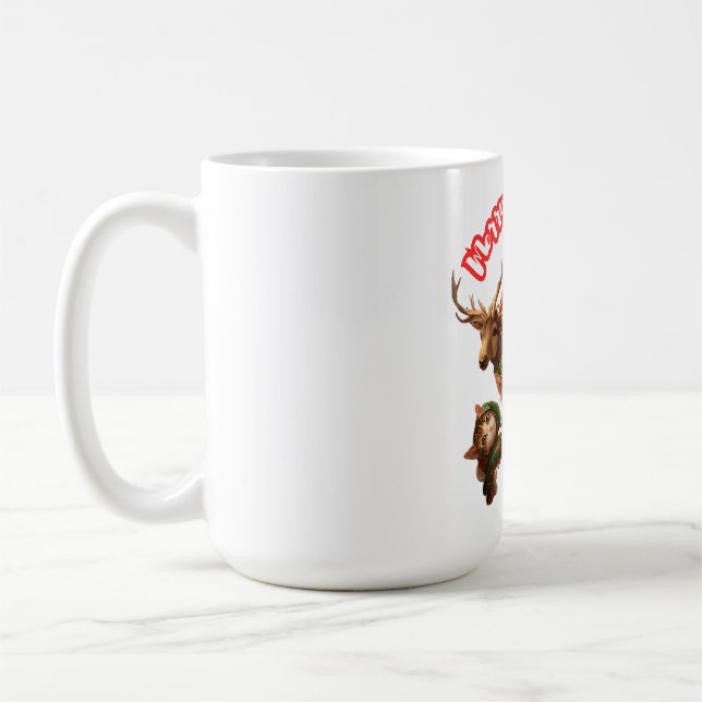 Caneca De Café Santa and Elf Cats – Meo Christmas Cute Holiday (Esquerda)