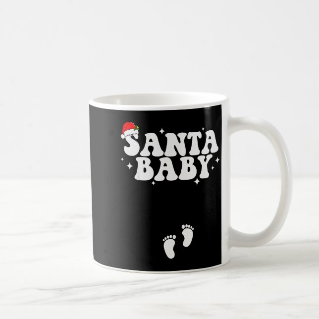 Caneca De Café Santa Baby Christmas Pregnancy Announcement Pregna (Direita)