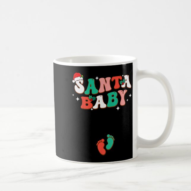 Caneca De Café Santa Baby Christmas Pregnancy Announcement Pregna (Direita)