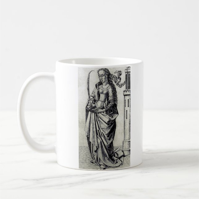 Caneca De Café Santa Bárbara da Torre Arte Gráfica Sagrada (Esquerda)