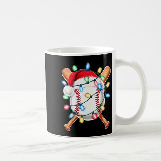 Caneca De Café Santa Baseball Player Santa Hat Men Boys Christmas (Direita)