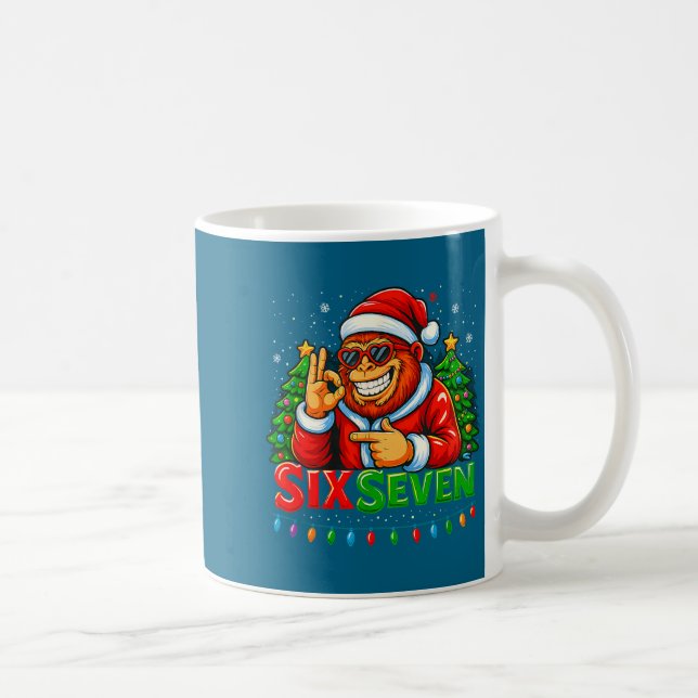 Caneca De Café Santa Bigfoot Christmas Sasquatch 67 Funny Meme Si (Direita)