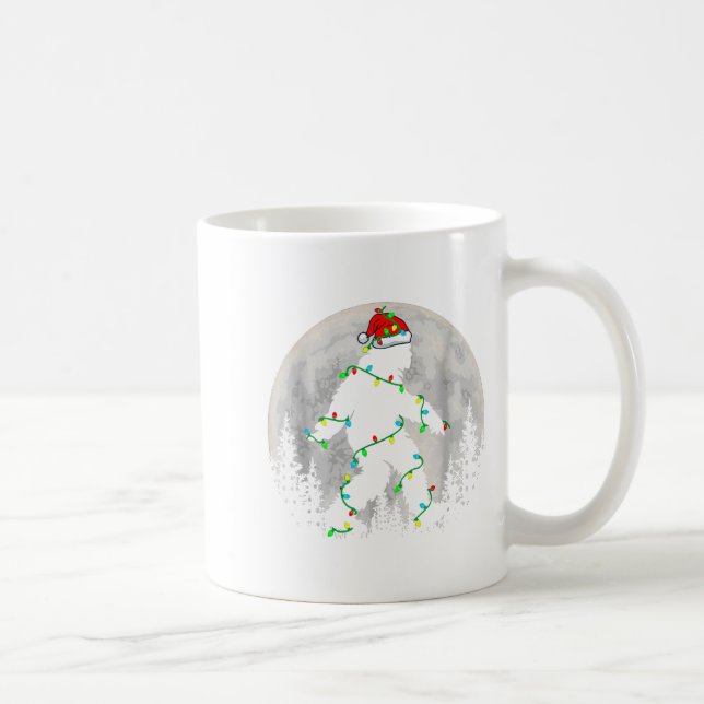 Caneca De Café Santa Bigfoot Christmas Tree Xmas Lights Funny Sas (Direita)