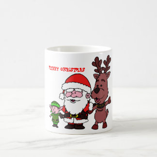 Caneca De Café Santa Claus and Reindeer