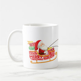 Caneca De Café Santa Claus and Reindeer Christmas Mug