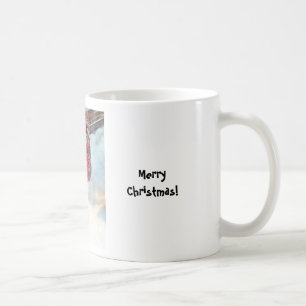 Caneca De Café Santa Claus Bag na neve