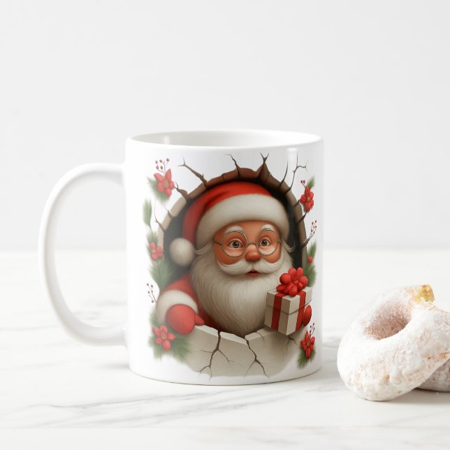 Caneca De Café Santa Claus Breakthrough Christmas Mug (Com Donut)