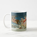 Caneca De Café Santa Claus Christmas Antique Sleigh Reindeer<br><div class="desc">Papais noeis de Natal no seu trenó - Esta imagem é de um antigo cartão de Natal antigo dos anos 1800. Mostra papais noeis no trenó na véspera de Natal,  com suas renas e brinquedos!</div>