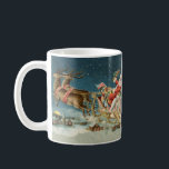 Caneca De Café Santa Claus Christmas Antique Sleigh Reindeer<br><div class="desc">Papais noeis de Natal no seu trenó - Esta imagem é de um antigo cartão de Natal antigo dos anos 1800. Mostra papais noeis no trenó na véspera de Natal,  com suas renas e brinquedos!</div>