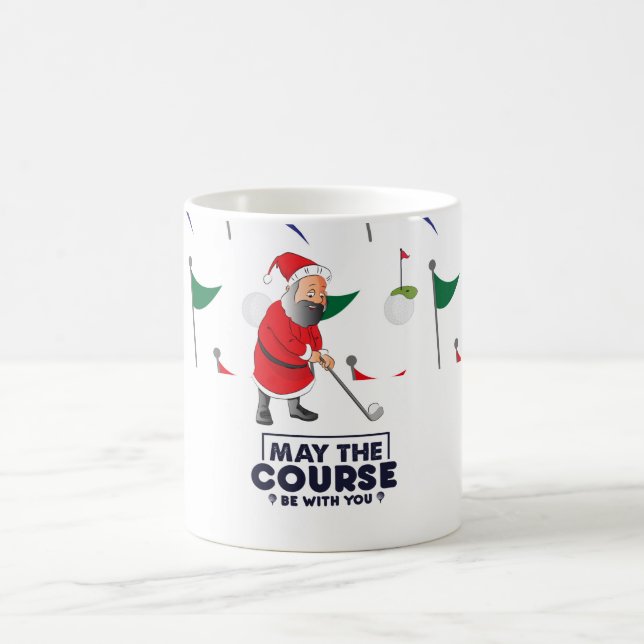 Caneca De Café Santa Claus Golfer no Natal maio do curso (Centro)