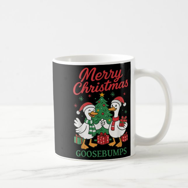 Caneca De Café Santa Claus Goose Tree Merry Christmas Goosebumps  (Direita)