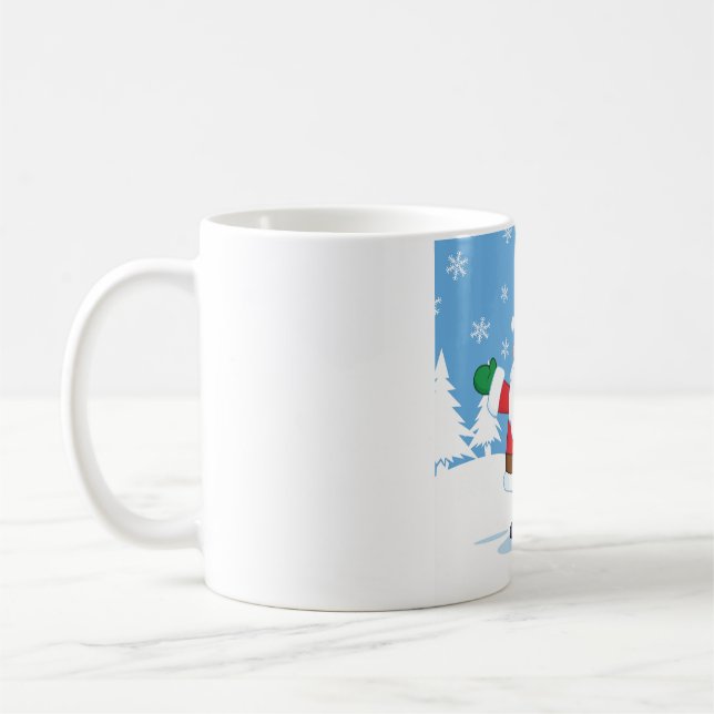 Caneca De Café Santa Claus in Snowy Winter Scene (Esquerda)