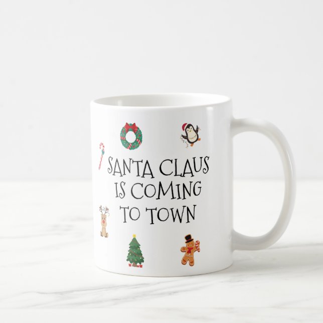 Caneca De Café Santa Claus Is Coming To Town Mug (Direita)
