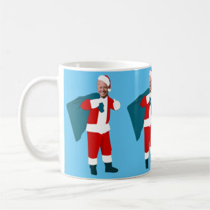 Caneca De Café santa claus joe biden natal azul