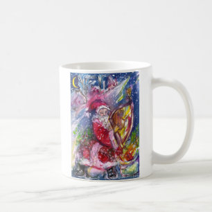 CANECA DE CAFÉ SANTA CLAUS JOGANDO HARP À LUZ DA LUZ