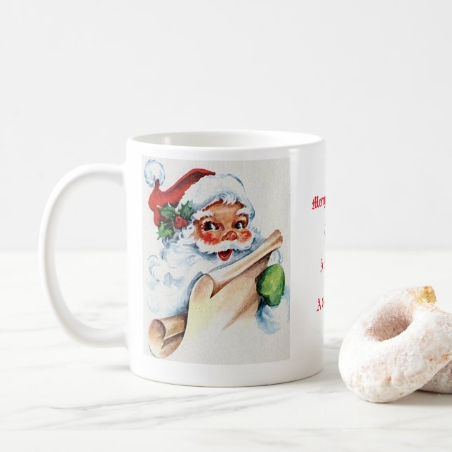 Caneca De Café Santa Claus Old Fashiked (Com Donut)