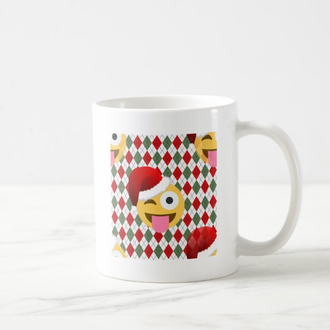 Caneca De Café santa claus piscar os olhos emoji (Direita)