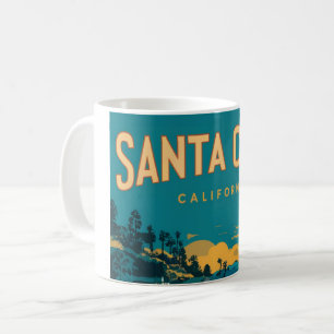Caneca De Café Santa Cruz Califórnia Aquarela Viagem
