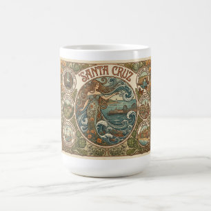 Caneca De Café Santa Cruz Califórnia Art‑Nouveau Costa