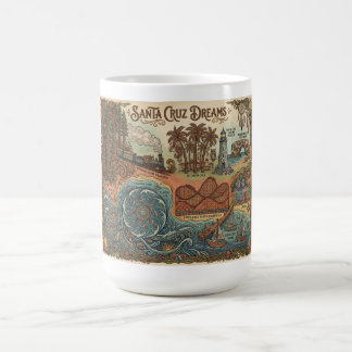 Caneca De Café Santa Cruz California Dreams Map – Vibrant Coast
