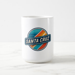 Caneca De Café Santa Cruz Retro Vintage Circular Praia Califórnia
