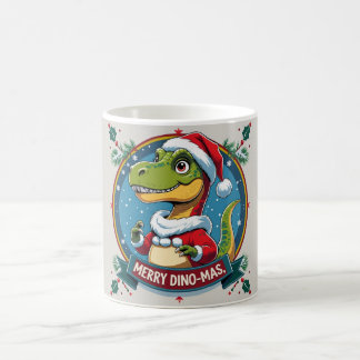 Caneca De Café Santa Dinosaur Christmas Funny “Merry Dino-Mas”