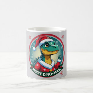 Caneca De Café Santa Dinosaur Christmas Funny “Merry Dino-Mas”