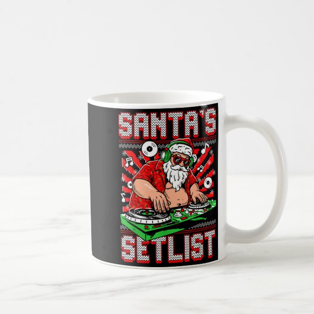 Caneca De Café Santa Dj Musician Santa’s Setlist House Music Ugly (Direita)