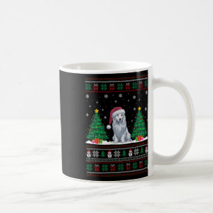 Caneca De Café Santa Hat Akbash Cão Árvore de Natal Luzes Feias